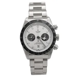 Tudor Men's Black Bay Chrono Stainless Steel 41mm White Chronograph Dial Watch Reference #: 79360N
