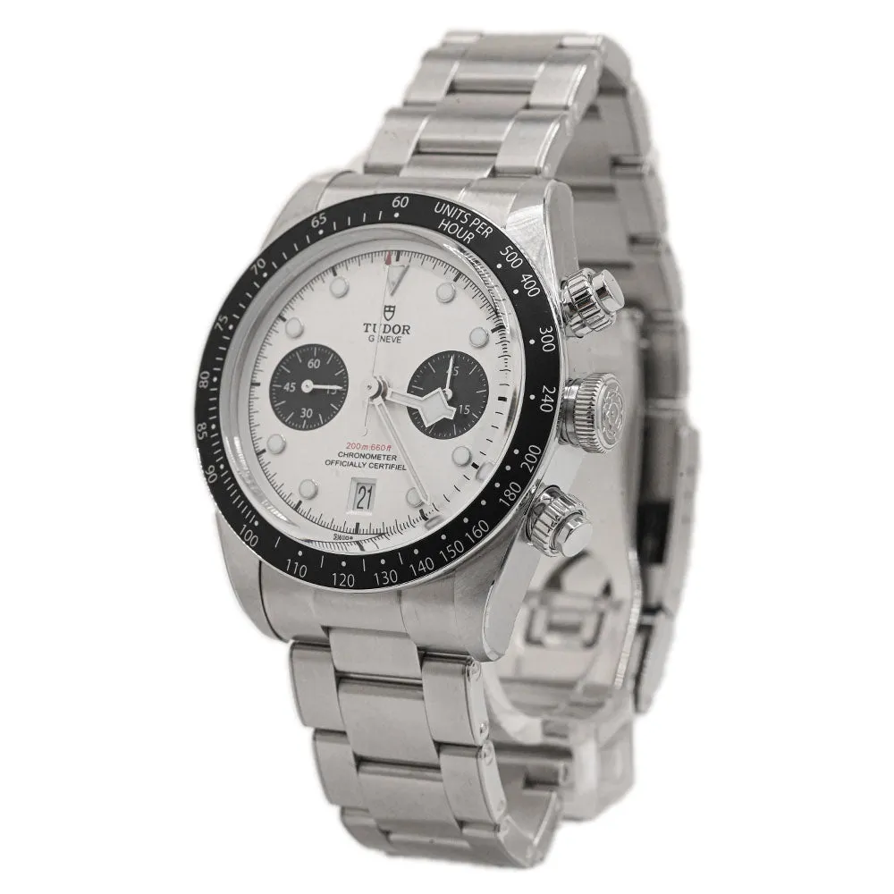 Tudor Men's Black Bay Chrono Stainless Steel 41mm White Chronograph Dial Watch Reference #: 79360N