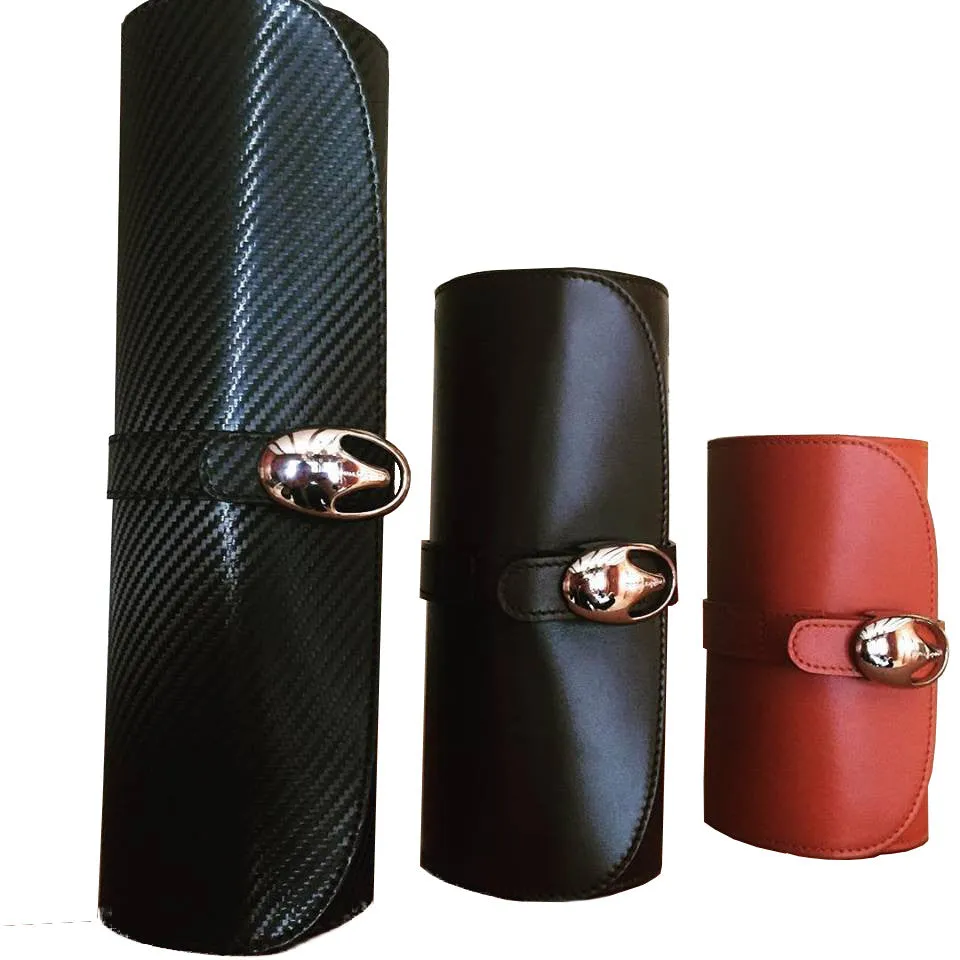 Underwood (London) - Small Watch Storage Roll in Black Leather