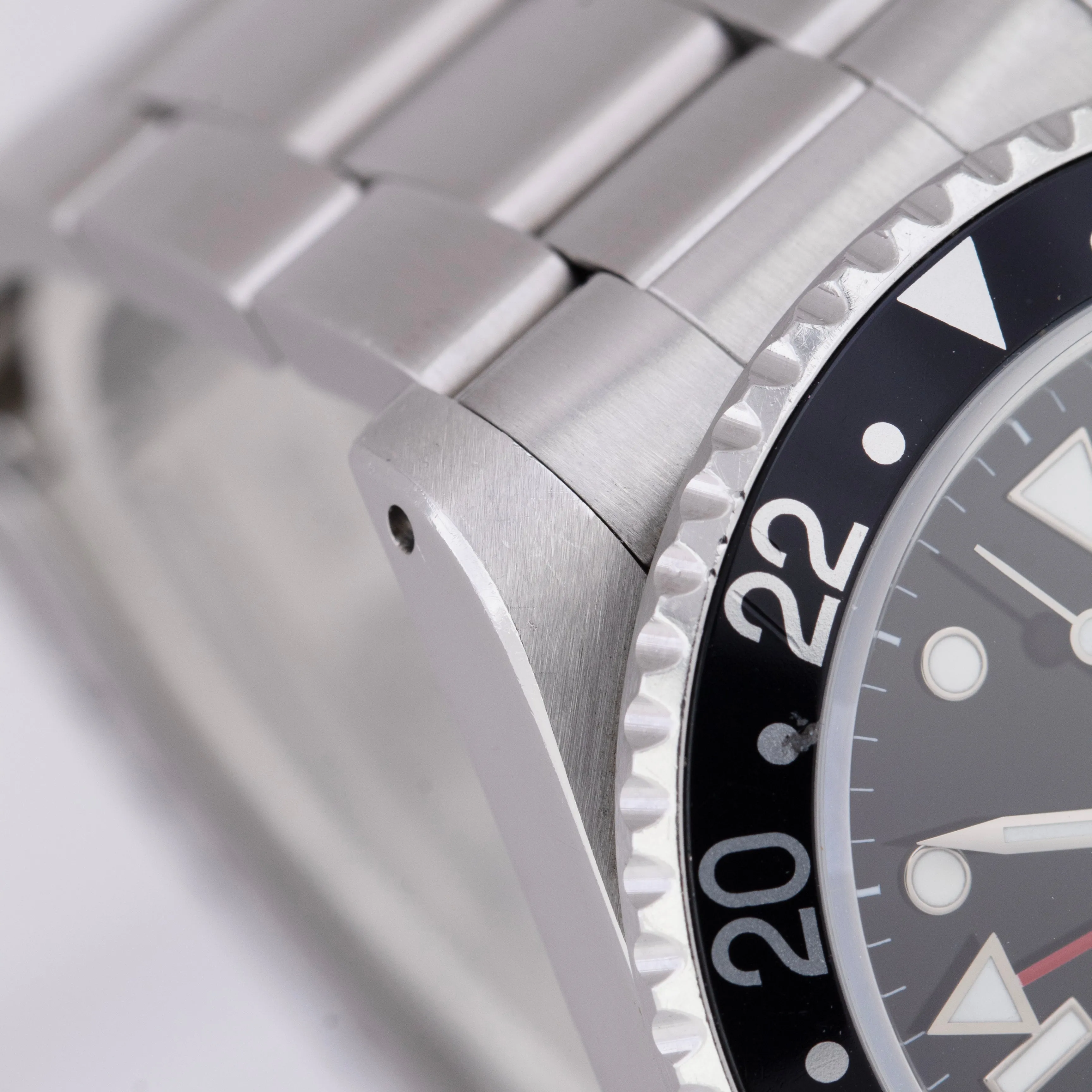 UNPOL. 1991 Rolex GMT-Master II COKE Red Black 40mm Steel Watch Date 16710 B P