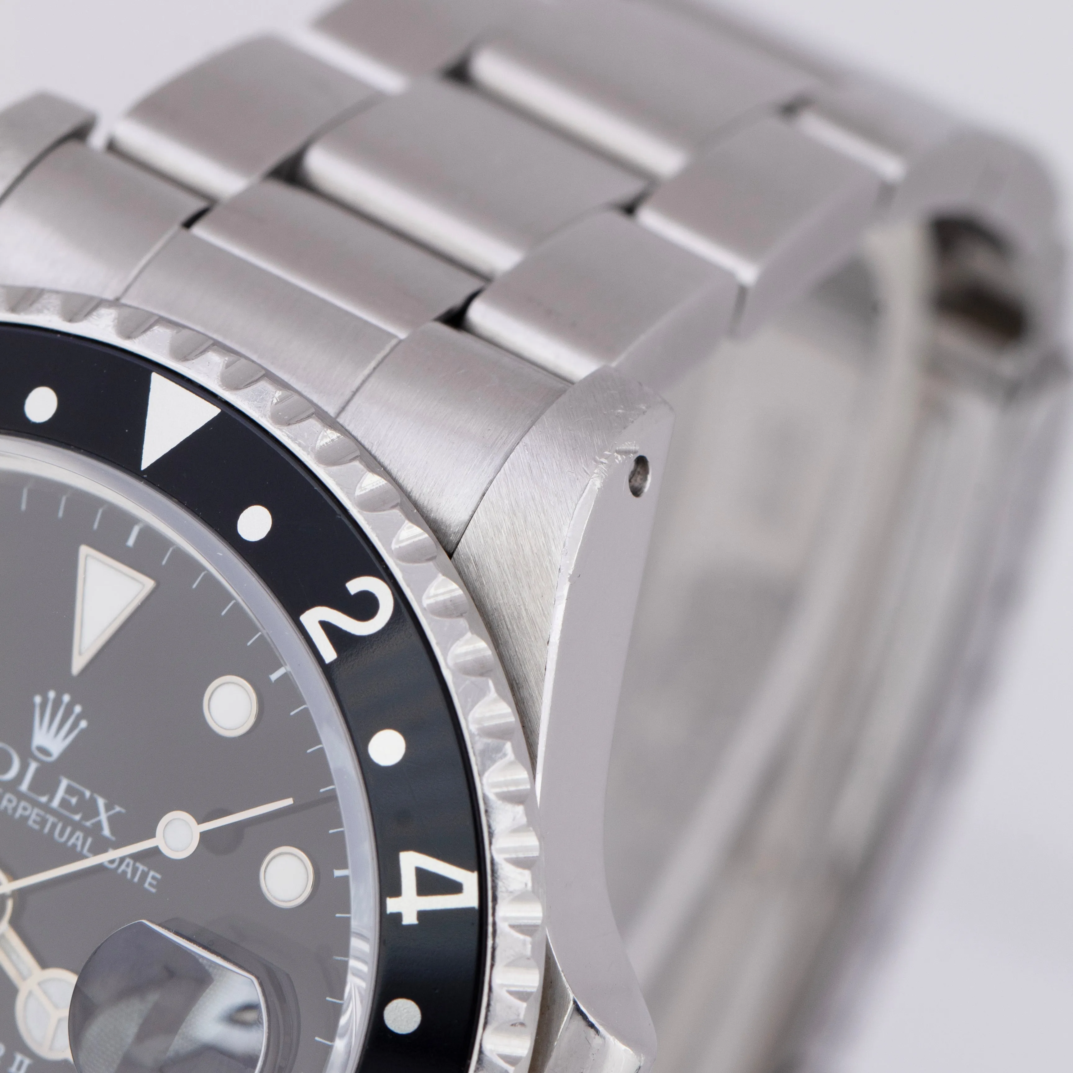 UNPOL. 1991 Rolex GMT-Master II COKE Red Black 40mm Steel Watch Date 16710 B P