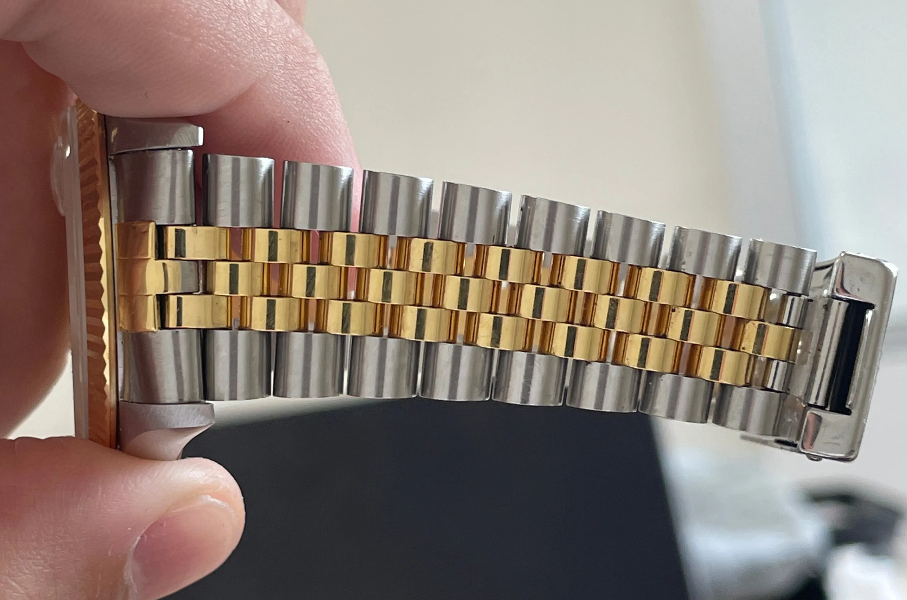 UNPOLISHED Rolex DateJust 36mm 18K Gold Steel Champagne Automatic Watch 16233 BP