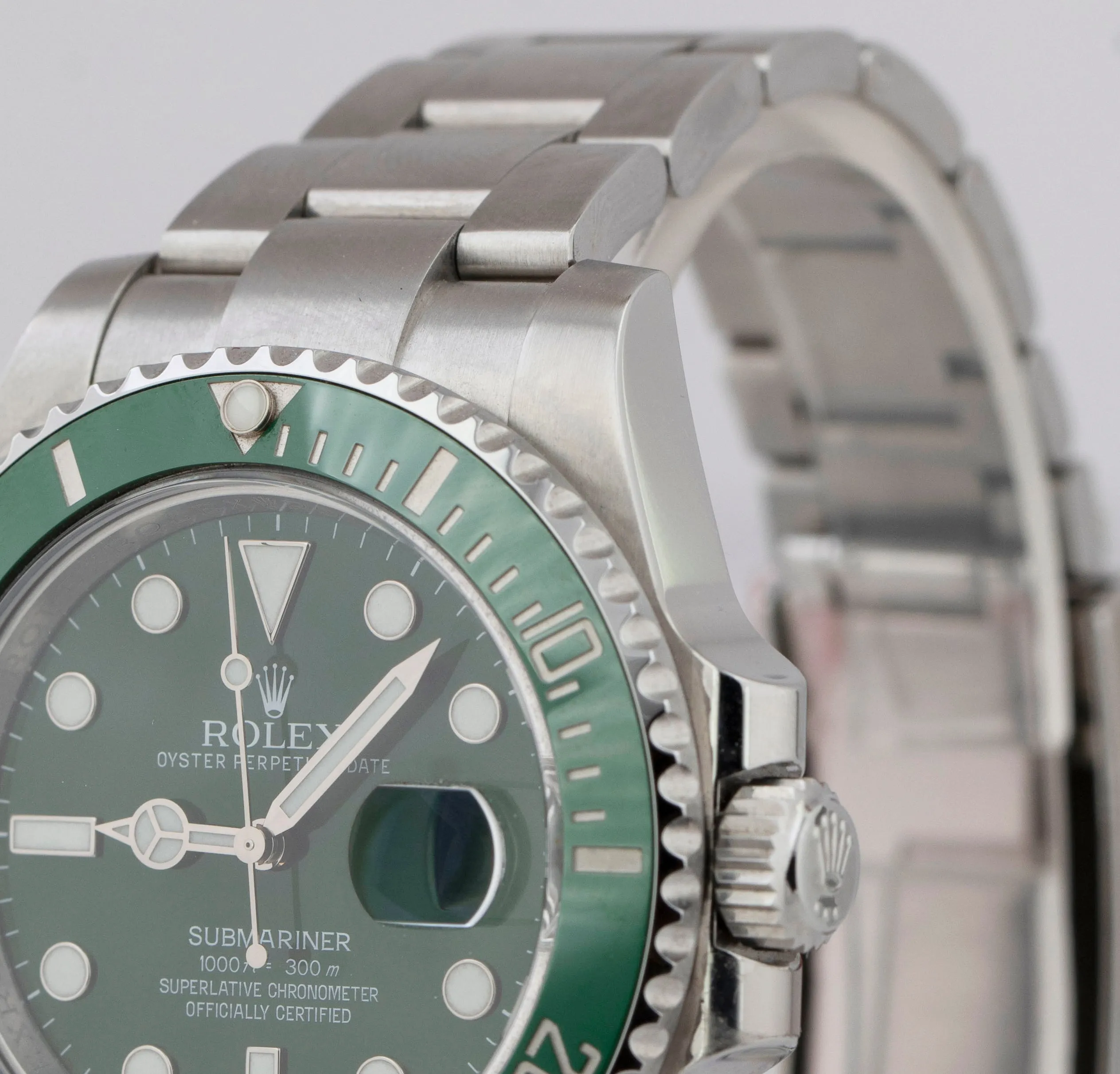 UNPOLISHED Rolex Submariner Date Hulk Stainless Green 40mm Watch 116610 LV B P