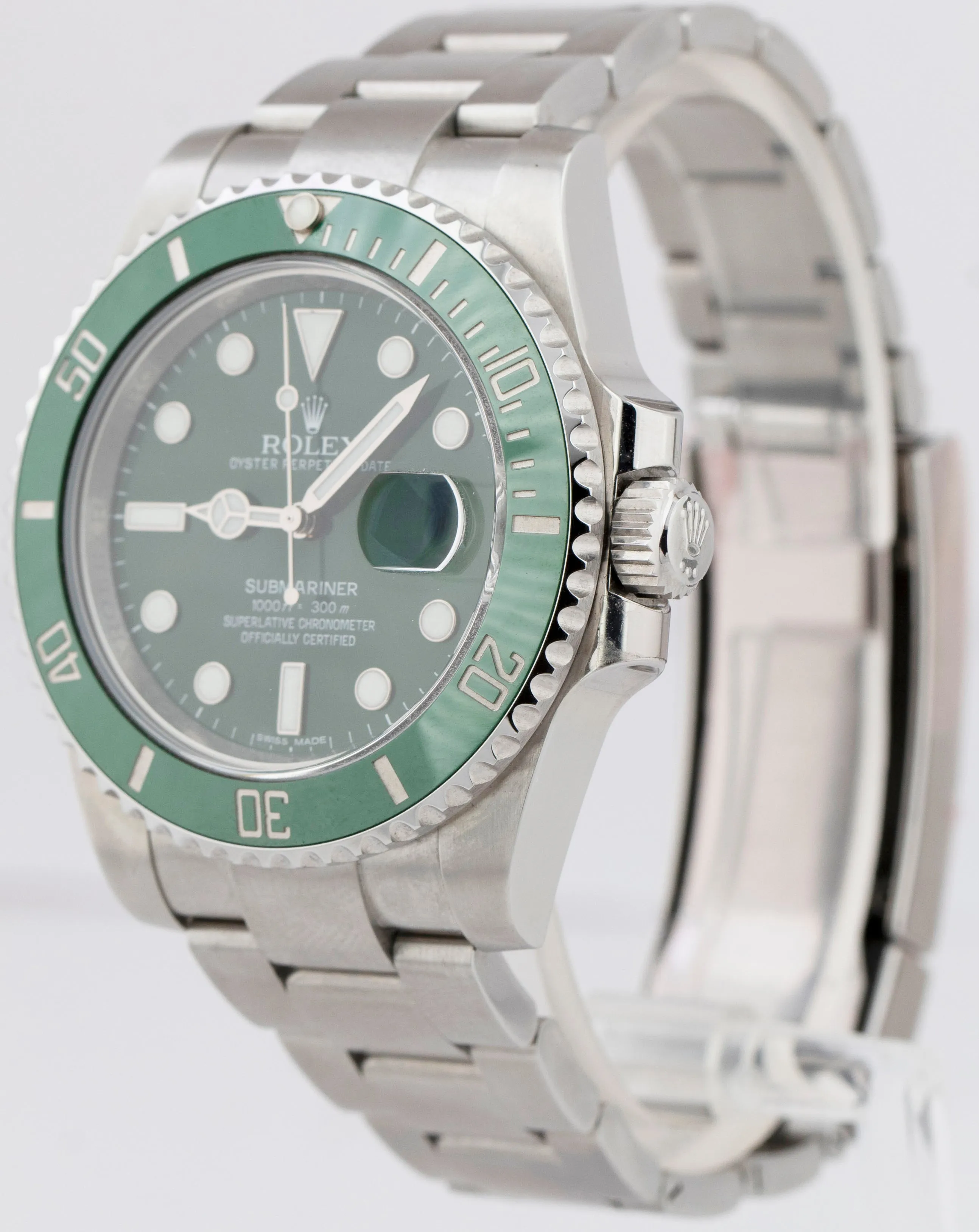 UNPOLISHED Rolex Submariner Date Hulk Stainless Green 40mm Watch 116610 LV B P