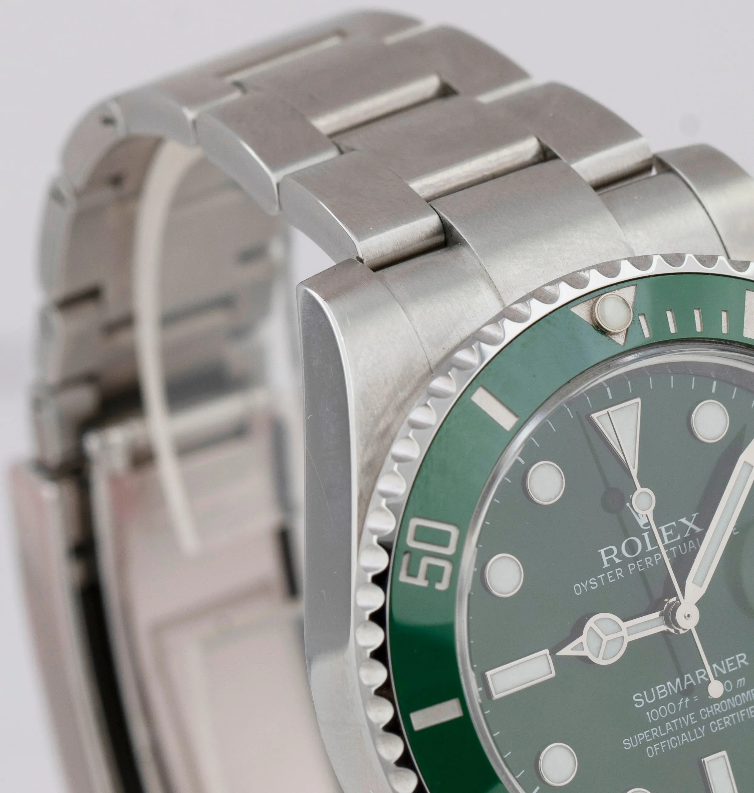 UNPOLISHED Rolex Submariner Date Hulk Stainless Green 40mm Watch 116610 LV B P