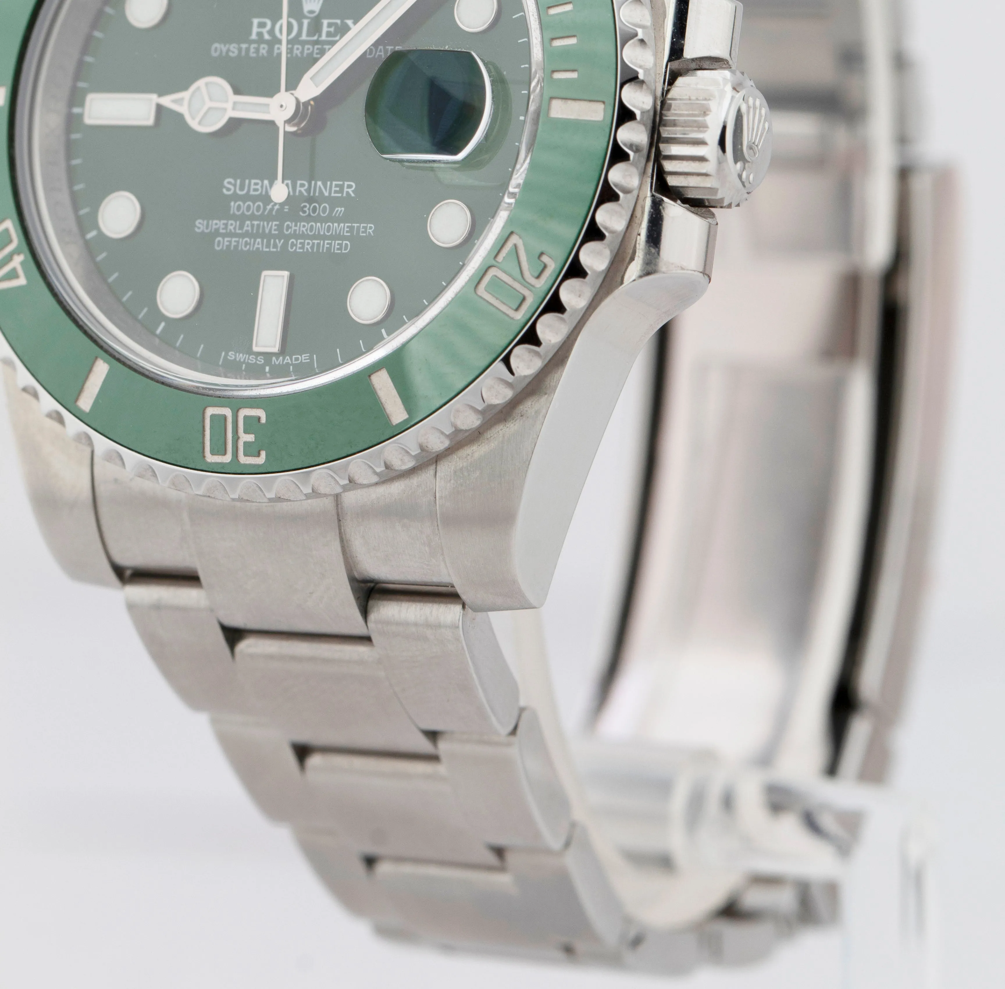 UNPOLISHED Rolex Submariner Date Hulk Stainless Green 40mm Watch 116610 LV B P