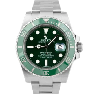 UNPOLISHED Rolex Submariner Date Hulk Stainless Green 40mm Watch 116610 LV B P