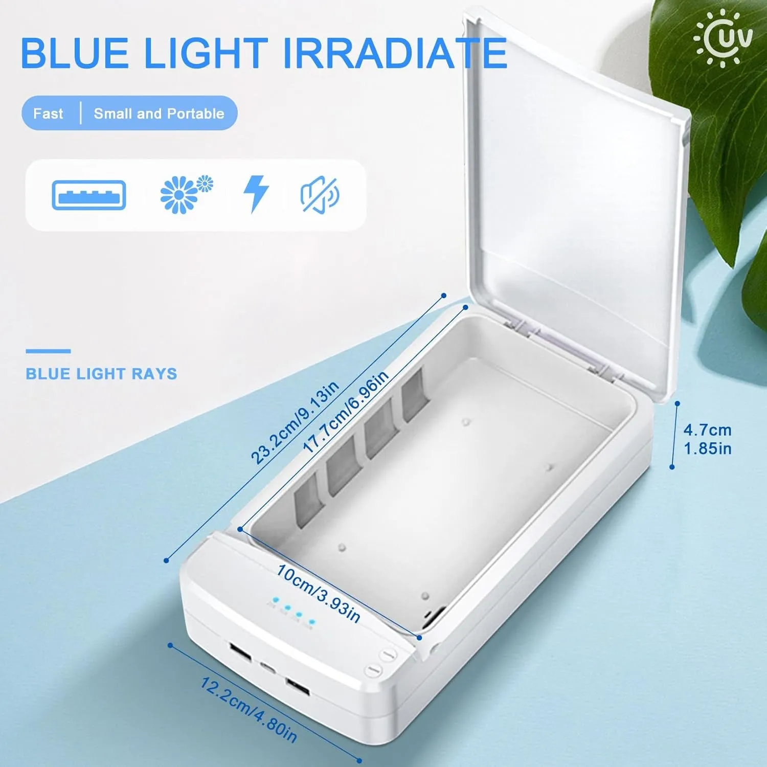 UV Nail Tool Cleaner Box - Nails Tips Art Portable USB Nail Machine, Plastic Cleaner Tool for Nail, Salon, Tweezers, Jewelry, Phone, Nail Tech Supplies, Nail Tech Must Haves