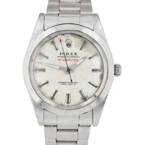 Vintage Rolex Milgauss Silver Dial 1019 38mm Stainless Steel Oyster Watch