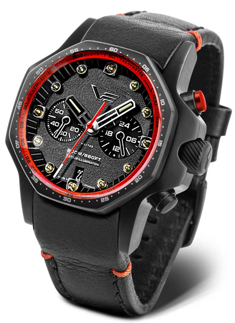 Vostok-Europe Atomic Age Mecha-Quartz Tritium Chronograph VK64-640C699