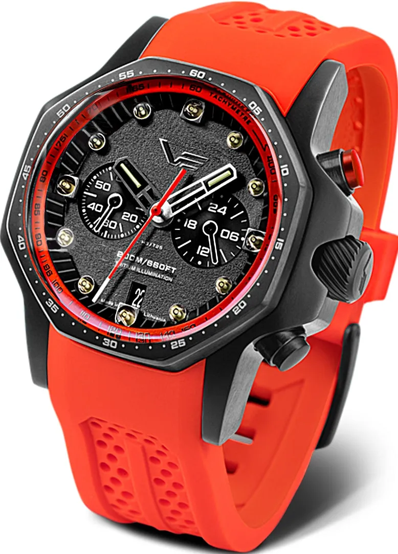 Vostok-Europe Atomic Age Mecha-Quartz Tritium Chronograph VK64-640C699
