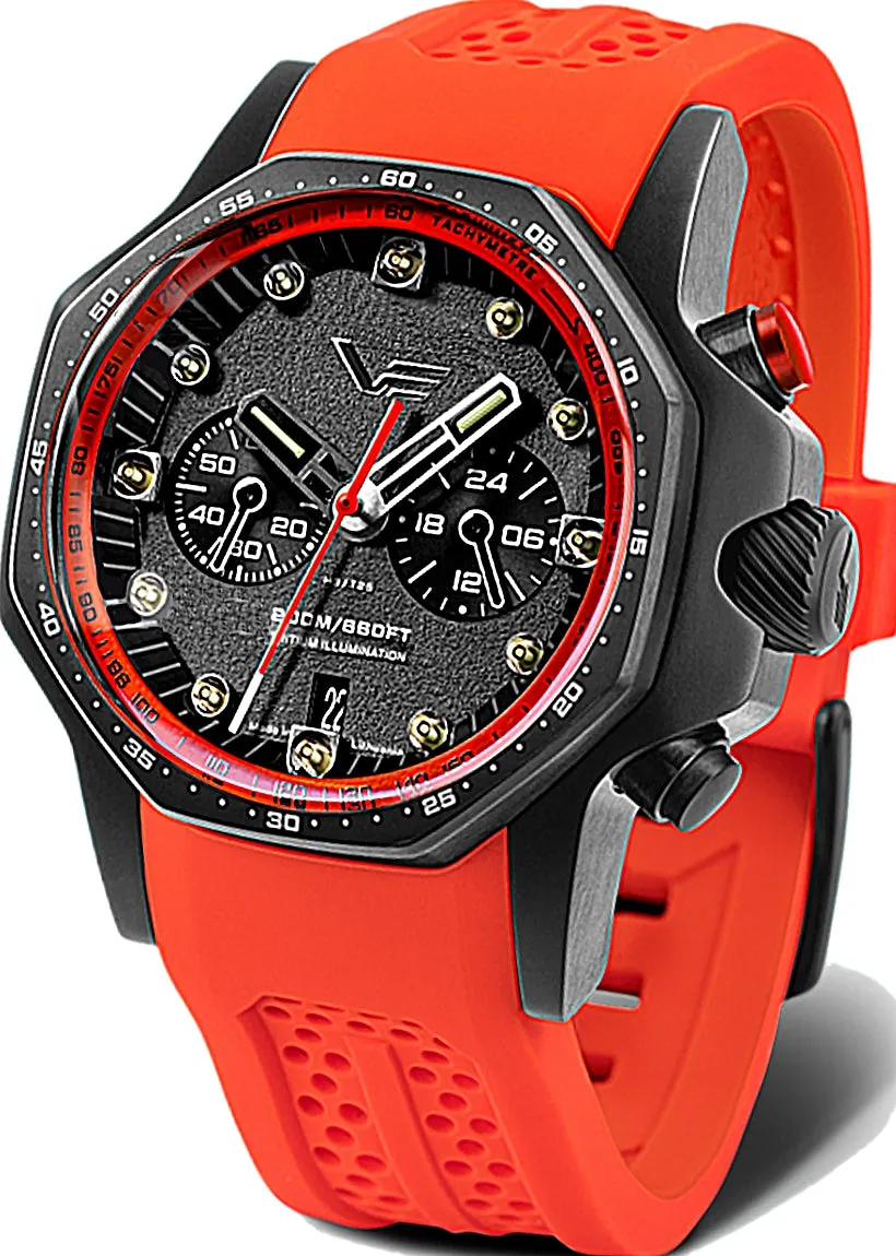 Vostok-Europe Atomic Age Mecha-Quartz Tritium Chronograph VK64-640C699
