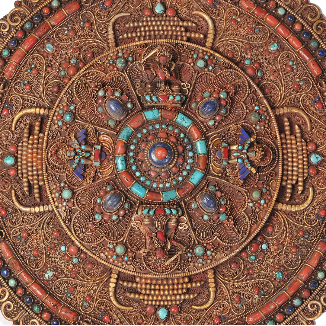 Wall Hanging Filigree Mandala with Gemstones