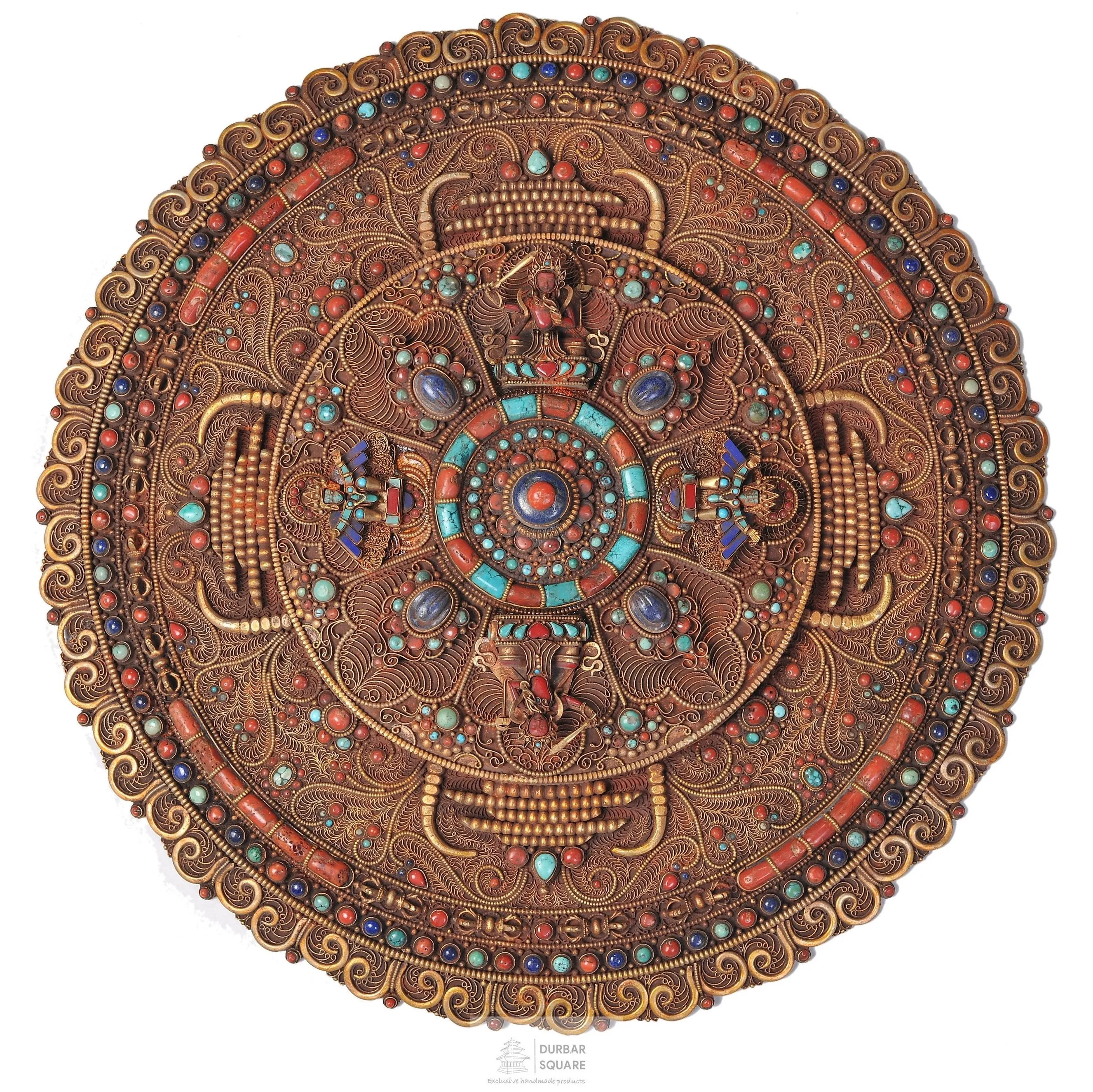 Wall Hanging Filigree Mandala with Gemstones