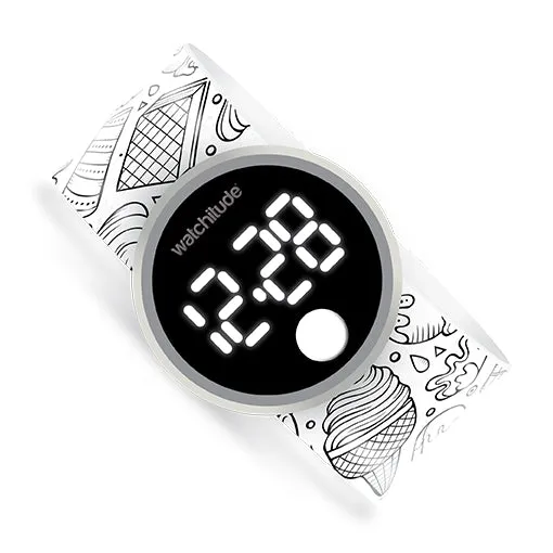 Watchitude Ice Cream Color Me Digital Slap Watch