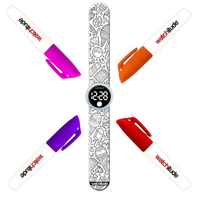 Watchitude Ice Cream Color Me Digital Slap Watch