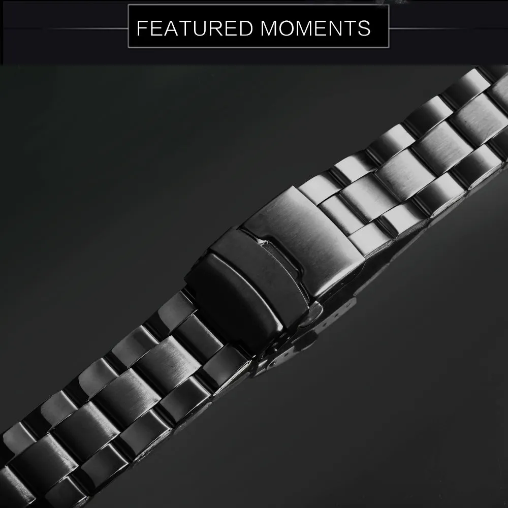 WINNER Automatic Mechanical Men's Watch Classic Stainless Steel Strap Luminous Wrist