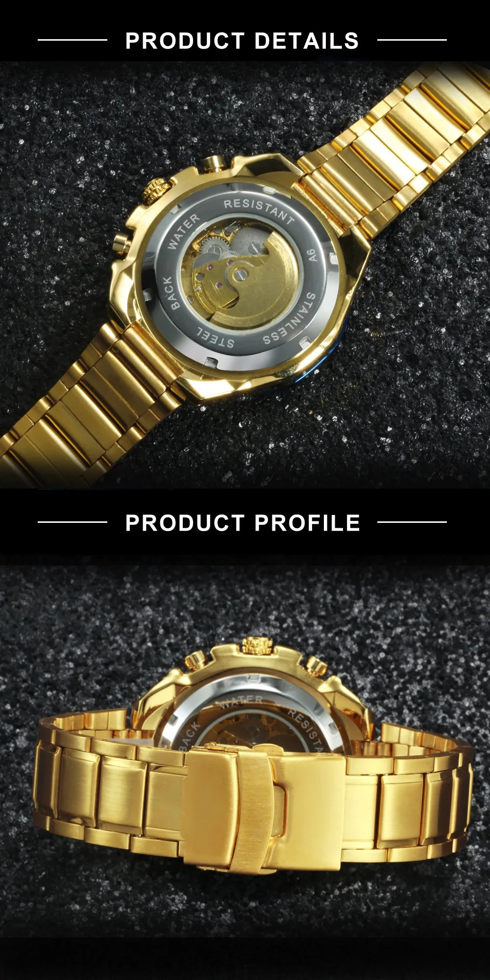 WINNER Brand Top Luxury Automatic Mechanical Watch Men Skeleton Dial Blue Mirror Case Fashion Military Wristwatches Stainless Steel Strap Clock