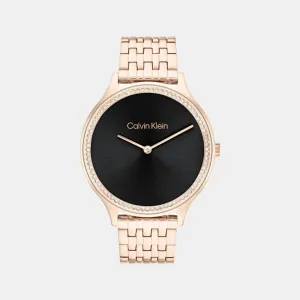 Women Quartz Analog Black Dial Stainless Steel Watch 25100003