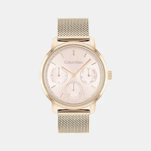 Women Quartz Rose Gold Dial Stainless Steel Multi-Function Watch 25200179